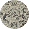 Art Carpet 5 Ft. Bastille Collection Faded Beauty Woven Round Area Rug, Light Gray 841864110810